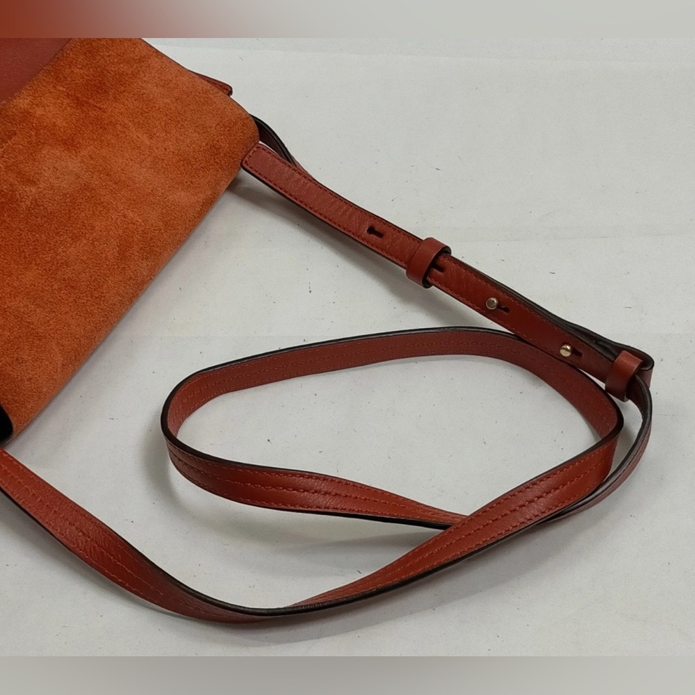 Authentic Chloe Faye Suede & Leather Shoulder Crossbody Bag   Orange 🍊 - Picture 4 of 11
